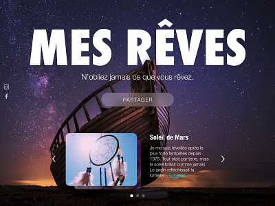 Mes Rêves design hero web webdesign website xd