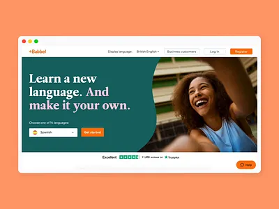Babbel's landing page animation clean design landingpage language learning ui