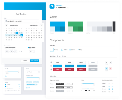 Productivity Tool — Design System calendar design system forms guideline input styleguide