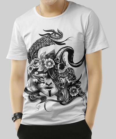 T-shirt design illustration mockup chandrani das digital painting digitalart drawing graphic design hand drawing illustration vector