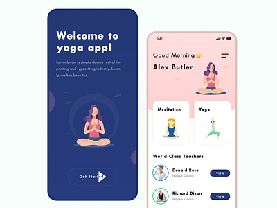 Yoga - Mobile app concept app app design icon illustration illustrator logo ui ux website