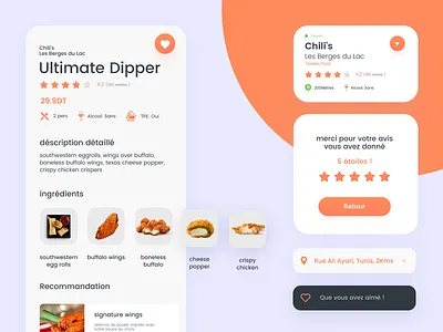 VAZY Food Mobile App ( Detail ) app clean food food app mobile rate uxui