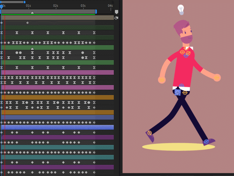 Waving Walk Cycle 2d animation after effect aftereffects animtion character rubberhose vector walkcycle