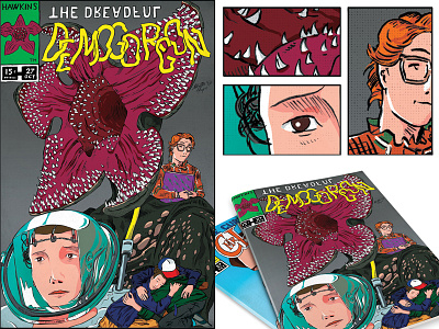 STRANGER HEROES_DEMOGORGON barb barbara comic comics cover demogorgon digital illustration eleven friend forever hero illustration monster stranger things upsidedown villian