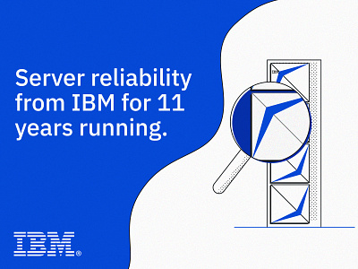 Server Reliability ibm ibm design ibm plex illustration illustrator magnifying glass server social