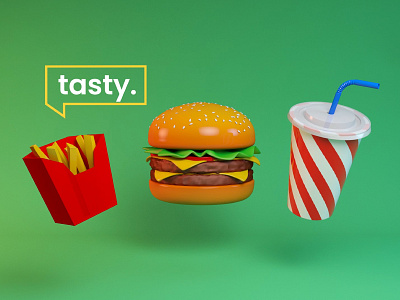 Foodie. 3d 3d animation 3d art after effects aftereffects animation burger cheeseburger cinema 4d cinema4d coke design fast food fastfood fries motion design motiongraphics tasty