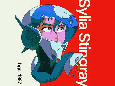 Sylia Stingray art artwork bubblegum crisis digital art fanart illustration mecha portrait retro robot