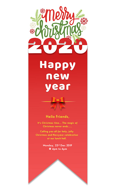 Merry Christmas & New year 2020 design illustration