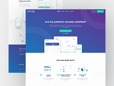 Med-Q Landing Page color design figma figmadesign flat illustration landing page medical minimal questionnaire ui ux web