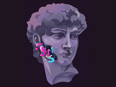 David david davidstatue digitalillustration illustration illustrator michelangelo procreate statue surreal surrealism vector