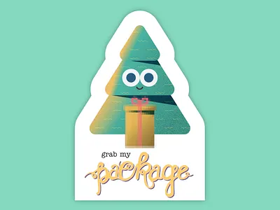 Grab my package christmas christmas tree holiday humor illustration illustrator stickers