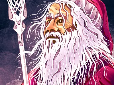 "Santalf" is coming 😀🎅 character characterdesign funny gandalf illustration lord of the rings portrait procreate santa xmas
