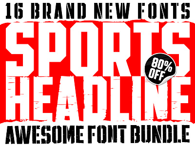 SPORTS HEADLINE FONT BUNDLE boxing bundle college discount font fonts football grunge mma poster promotion sale soccer sport sports team wrestling