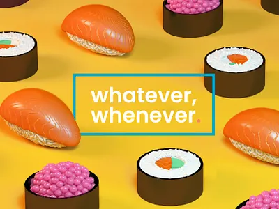 Foodie. 3d 3d animation 3d animation studio 3d art 3d artist 3d illustration 3d modeling after effects caviar cinema 4d cinema4d delivery design foodie motion motion graphics nigiri roll sushi sushi roll