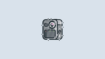 Camera adobe illustrator camera camera icon design go pro go pro max illustration material minimal sticker