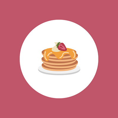 100 days of vector illustration day 76 100 days of illustration 100daychallenge 100days adobe illustrator breakfast cream design dessert detail illustration illustration maple syrup pancakes strawberries vector vector illustration