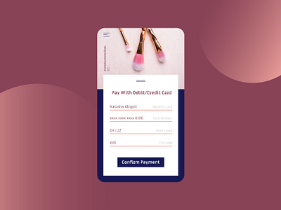 Daily UI 002 Credit Card Checkout (Beauty E-Commerce) app credit card credit card checkout daily 100 challenge dailyui dailyui 002 dailyuichallenge design e commerce app figma make up minimal payment ui ui design ux ux design