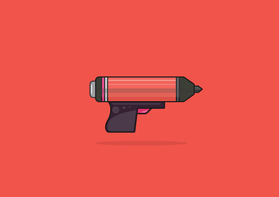 Illustrator Gun flat flatdesign gun illustration pencil