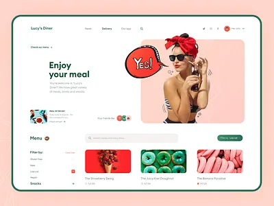 Lucy's Diner Dashboard dashboard app design emoji food food app meal mobile mobile app restaurant ui ui designs uidesign uiux ux ux design vector web design website