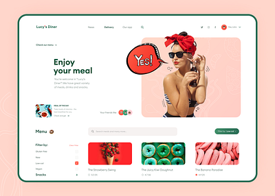 Lucy's Diner Dashboard dashboard app design emoji food food app meal mobile mobile app restaurant ui ui designs uidesign uiux ux ux design vector web design website