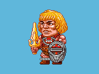 Thunder Punch He-Man 16 bit 80s he man illustration motu nes pixel art pixels