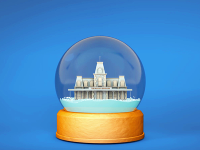 Main Street Snow Globe 3d animation christmas cinema4d disney disney world holiday illustrator magic kingdom motion graphics snow globe