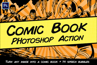 Comic Book Photoshop Action action actions art artist comic comic book design easy to use fast graphic design haftone halftone action halftone effect instant photoshop photoshop action photoshop art preset quick workflow