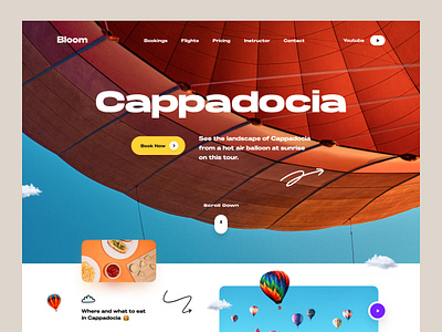 Cappadocia - Travel Landing page design baloon ride cappadocia couple vacation homepage honeymoon hot air baloon landing page mockup parachute tourism tours travel travel activities travel guide travellers trip planner vacation valentines web design website