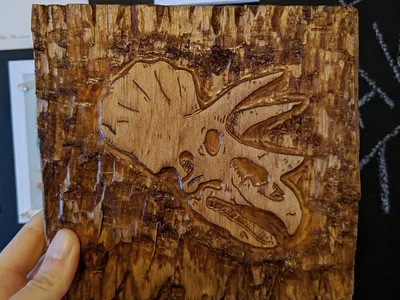 Triceratops skull wood carving art artist carved carving dinosaur wood wooden woodworking