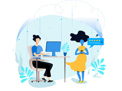 Review animation design flat illustration minimal ui vector web website