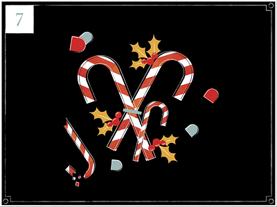 Christmas Countdown | 7 advent advent calendar animation candy candy cane christmas christmas card countdown freelance gumdrop happy holidays holly illustration merry christmas midcentury motion graphics retro series texture vintage