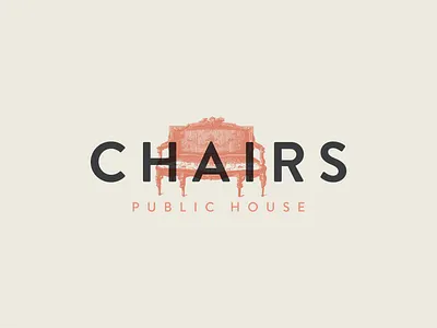 Chairs Logo Concept atlanta bar logo branding chairs chairs logo chairs public house design georgia identity illustration logo logo design pub logo public house typography vector