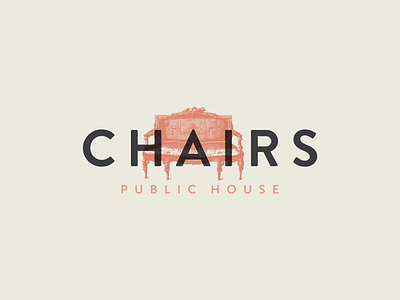 Chairs Logo Concept atlanta bar logo branding chairs chairs logo chairs public house design georgia identity illustration logo logo design pub logo public house typography vector