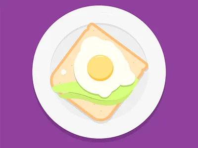 Toast with egg avocado breakfast egg eggs flat flat illustration food illustration toast toaster vector vector illustration