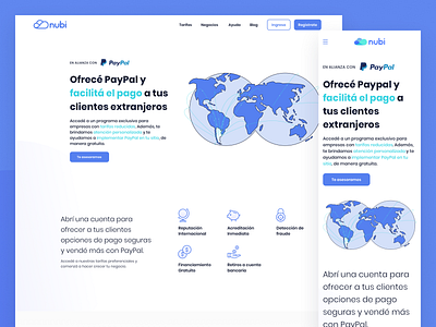 Nubi Marketing Website design fintech hero illustration marketing website mobile money motion ui nubi paypal responsive ui ux visual design