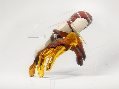 Hand 3d cinema4d gold photoshop retouch