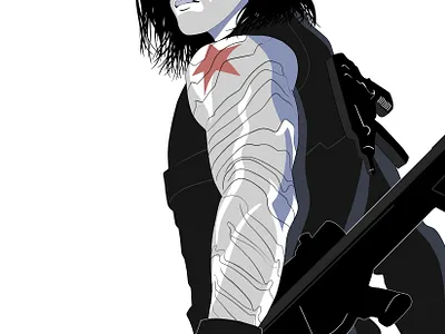 The Winter Soldier 80s style avengers bucky color design digital illustration flat graphic graphicdesign illustration minimal minimalist modern patricknagel stylized wintersoldier