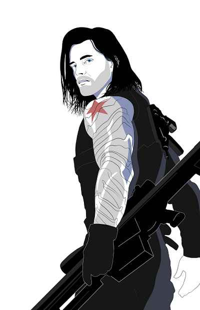 The Winter Soldier 80s style avengers bucky color design digital illustration flat graphic graphicdesign illustration minimal minimalist modern patricknagel stylized wintersoldier