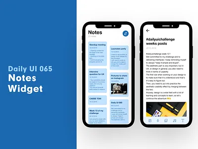 Daily UI 065 - Notes Widget daily 100 challenge daily ui dailyui notes notes app notes widget ui uidesign uiux ux