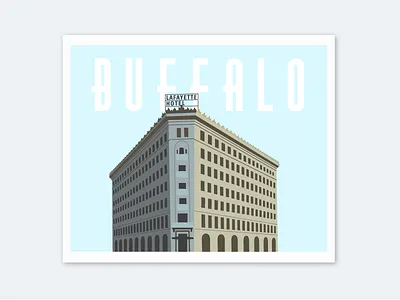 Hotel Lafayette Print design illustration print vector