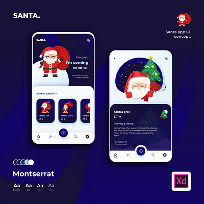 Santa App ui app app design application christmas clean ui design design app designer minimal santaclaus simplicity ui ux uidesign uiinspirations uitrends uiux ux uxdesign web xd