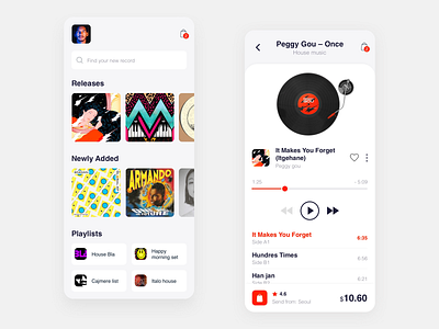 Record Store app branding design designers illustration interaction design label music peggy gou record recorder records store ui ux