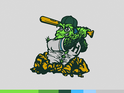 Secondary Finsbury Hops Mascot baseball branding graphic design hand lettering identity illustration illustrator logo sports vector