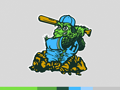 Primary Finsbury Hops Mascot baseball branding hand lettering identity illustration illustrator logo sports typography vector