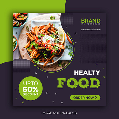 Healthy food social media post design template app design food food and drink food app icon logo social media banner social media design social media templates socialmedia vector web website