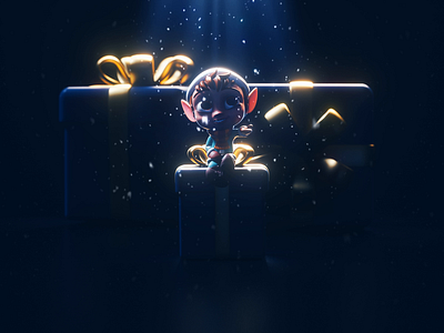 Let it snow 🥶 3d animation branding c4d character christmas cinema 4d elf holidays octane snow