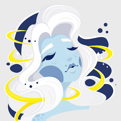 magic woman blue color creative design illustration illustrator vector vector art vector illustration woman