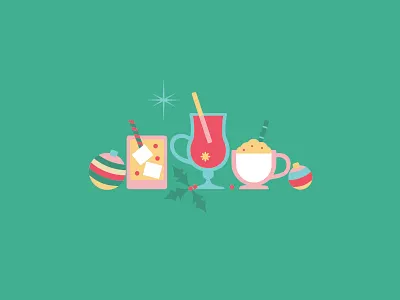Christmas Cocktails art celebrate christmas cocktails design drinks festive flat holiday illustration vector