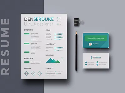 Free Resume Template with Matching Business Card curriculum vitae cv cv design cv template freebie freebies resume resume template