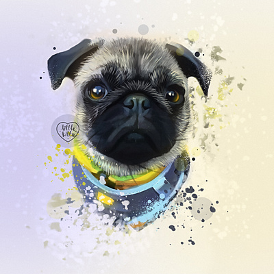 Jake adobe photoshop art artist character design design digital art dog fun illustration portrait poster poster art poster design pug puppy watercolor